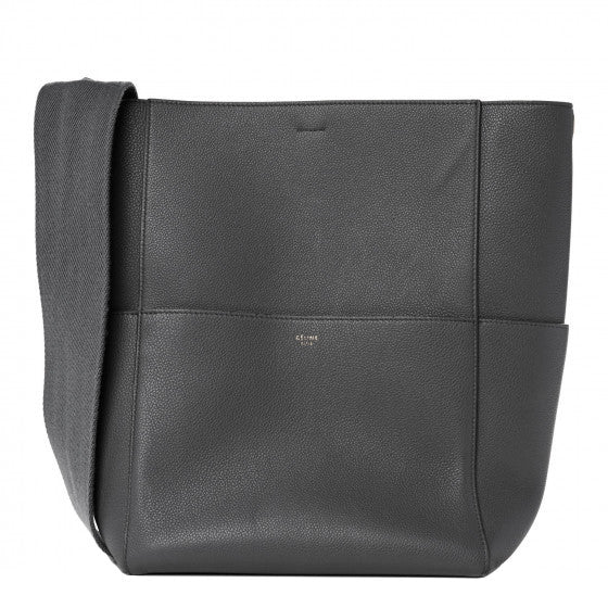 Celine Soft Grained Calfskin Sangle Bucket Bag Grey 1 of 8