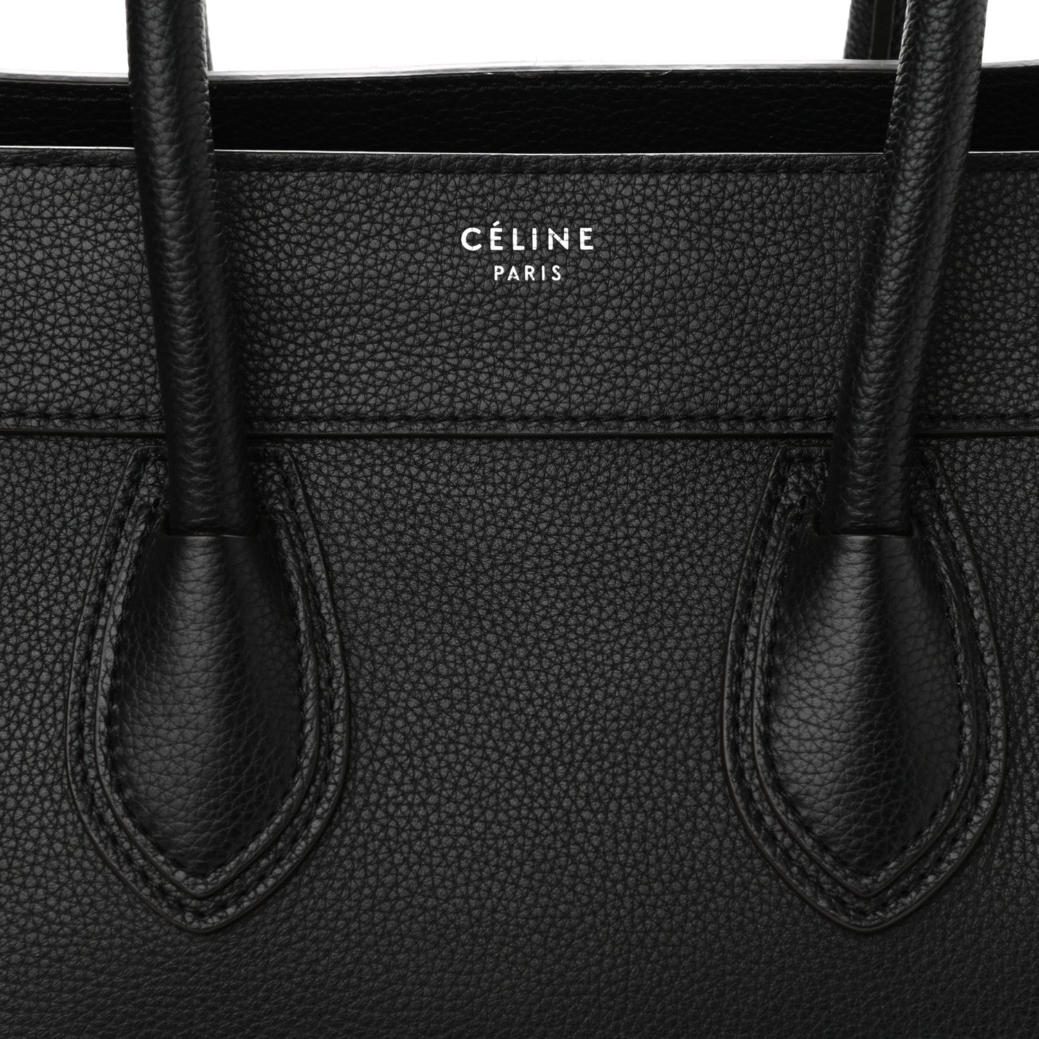 Celine Drummed Calfskin Mini Luggage Black 7 of 9