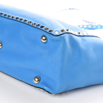 Valentino Garavani Vitello Medium Rockstud Tote Blue Fluo 10 of 11