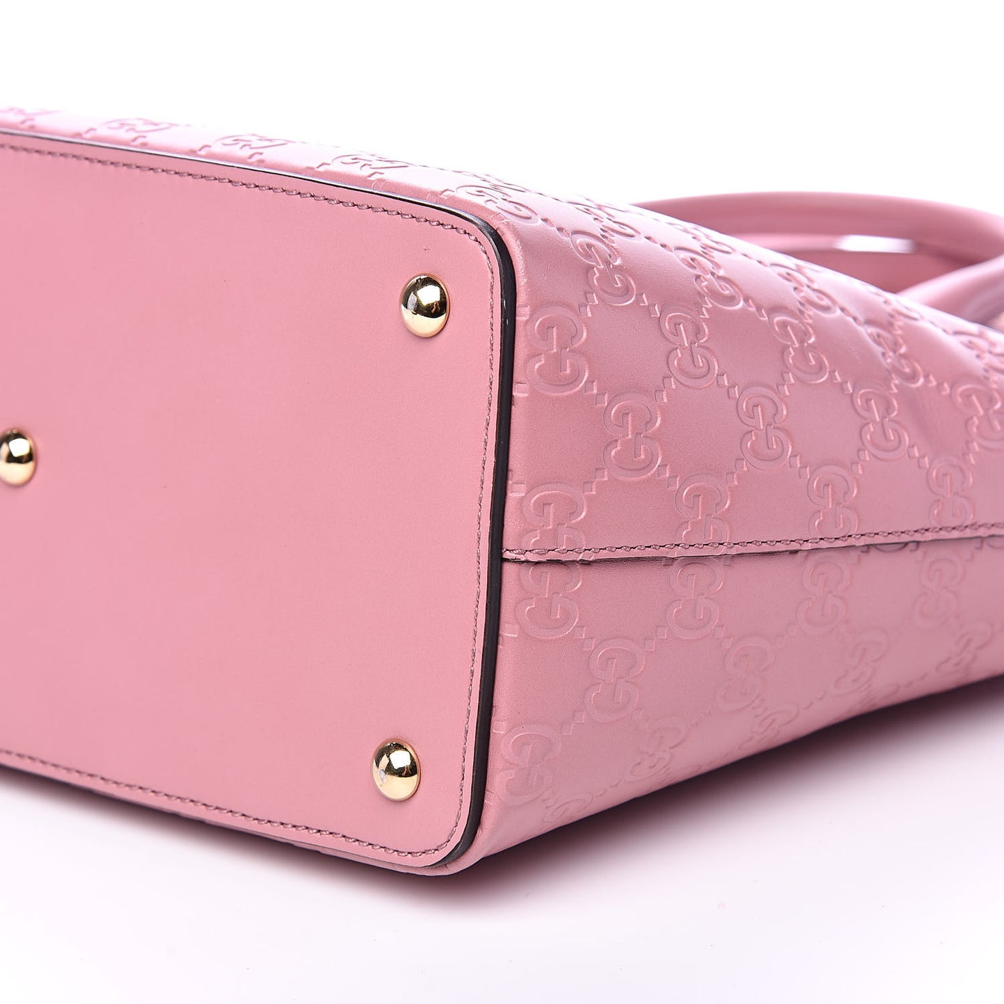 Guccissima Signature Small Zippered Bucket Tote Rose Baby Candy