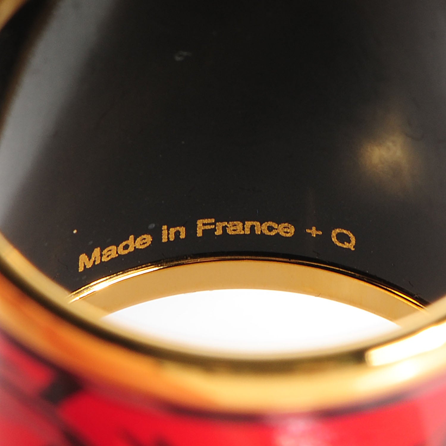 Hermes Enamel Gold Plated Brazil Scarf Ring 5 of 6
