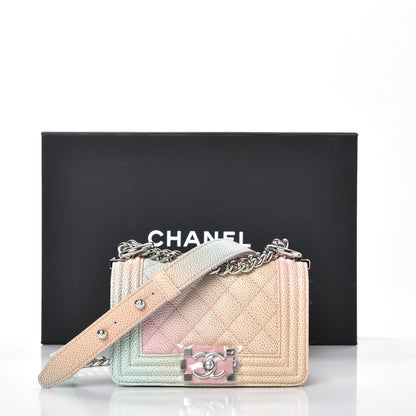 Chanel Caviar Quilted Mini Cuba Rainbow Boy Flap Pink Multicolor 10 of 10