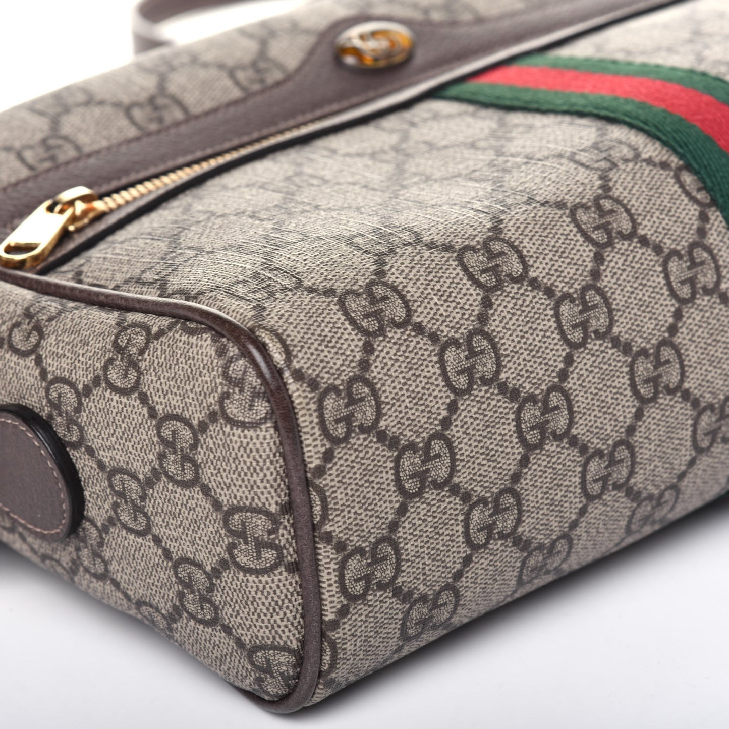 GG Supreme Monogram Web Small Ophidia Shoulder Bag Brown