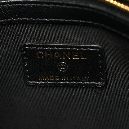 Chanel Shiny Lambskin Quilted Medium Double Case With Strap Black 6 of 10