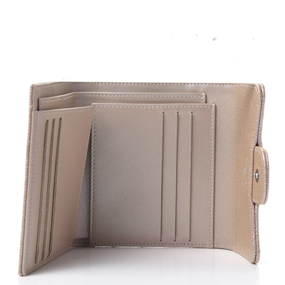 Chanel Metallic Caviar Chevron Quilted Compact Flap Wallet Light Gold 4 of 10