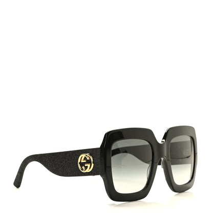 Gucci Square Frame Glitter GG0102S Sunglasses Black 6 of 7