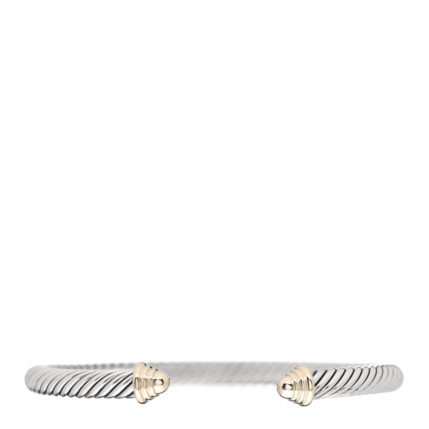 David Yurman Sterling Silver 14K Yellow Gold 5mm Cable Classics Bracelet 1 of 4