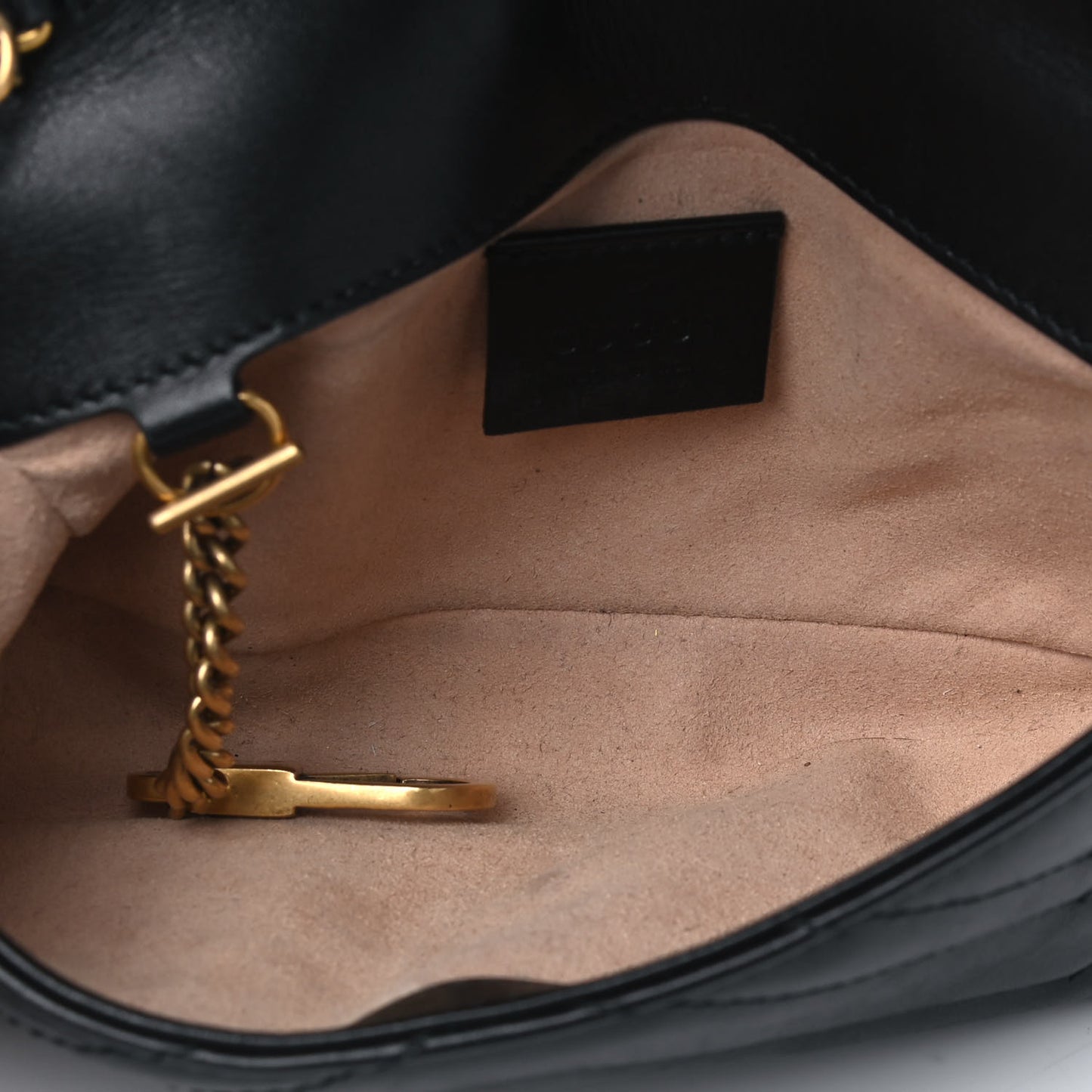 Calfskin Matelasse Super Mini GG Marmont Shoulder Bag Black