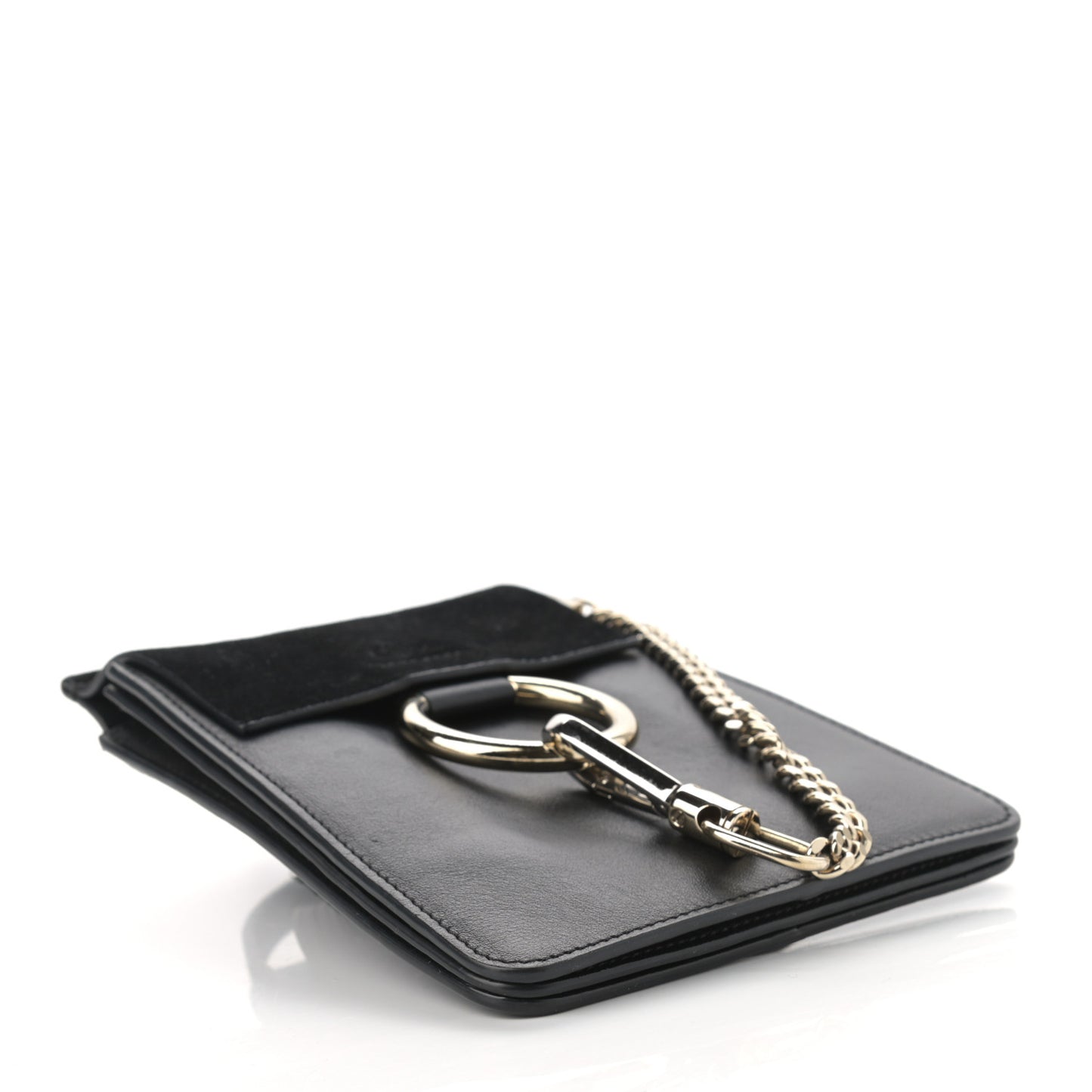 Suede Calfskin Mini Faye Bracelet Bag Black