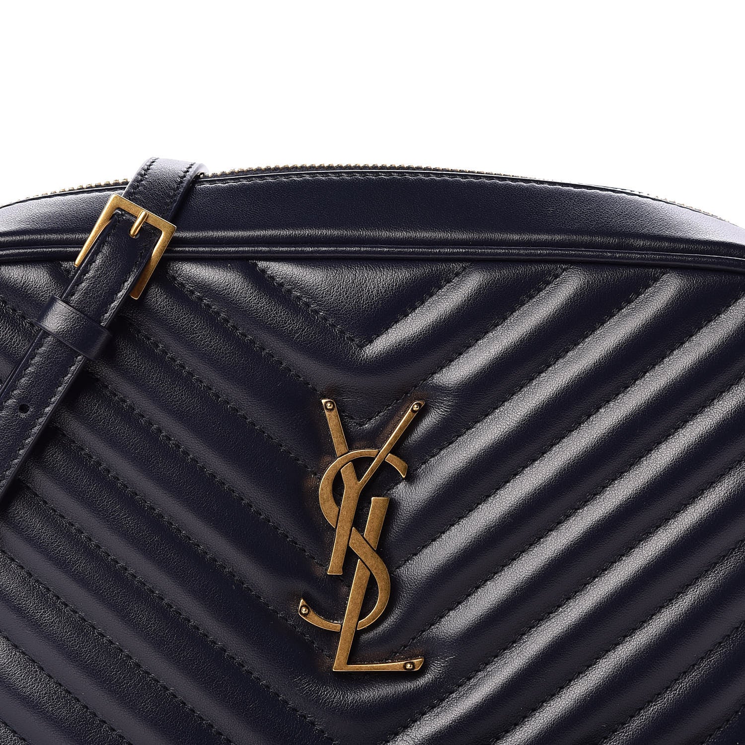Saint Laurent Calfskin Matelasse Lou Camera Bag Navy 7 of 12