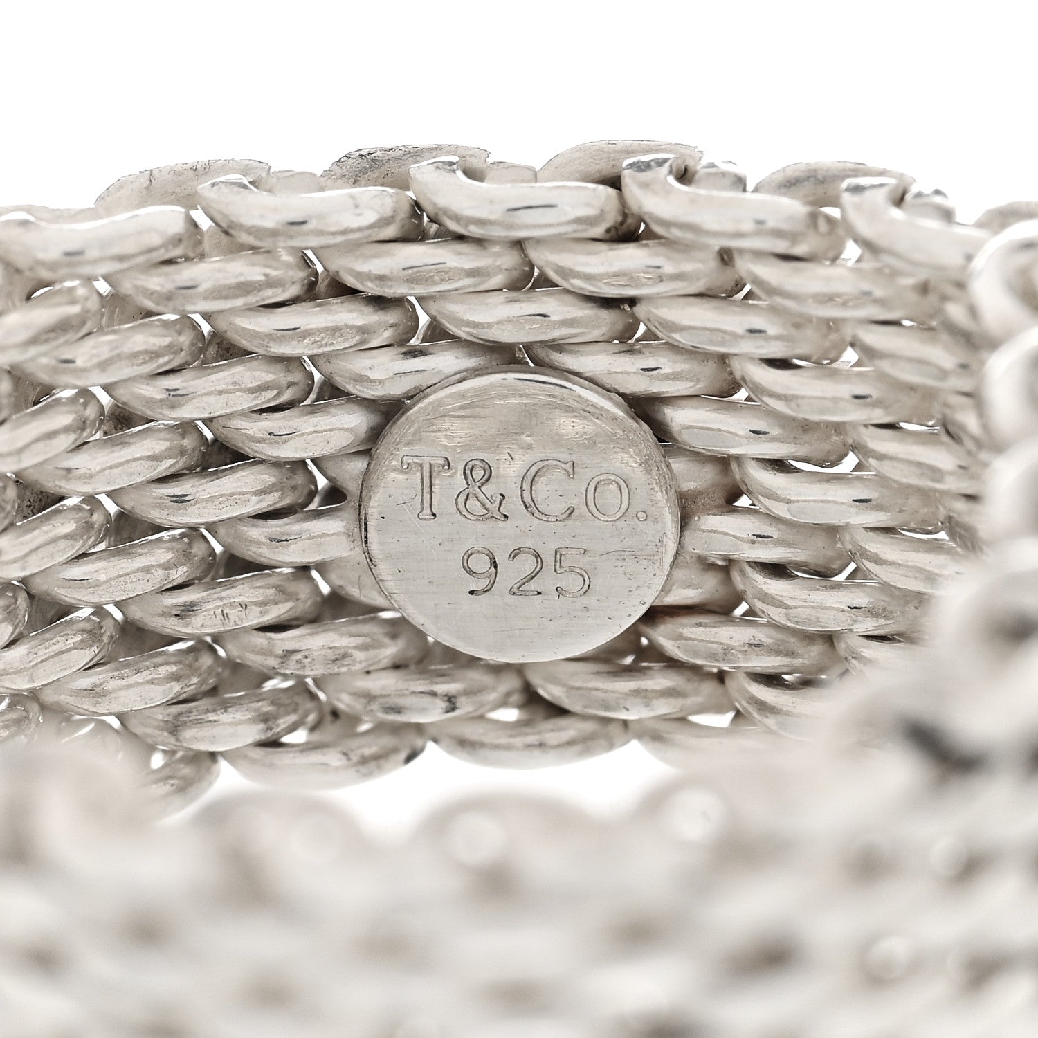 Tiffany Sterling Silver Somerset Mesh Ring 56 7.5 4 of 5