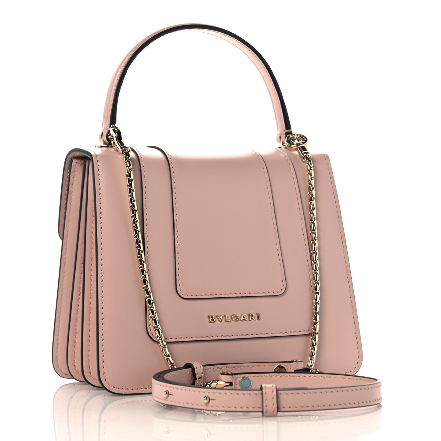 Calfskin Serpenti Forever Top Handle Crystal Rose