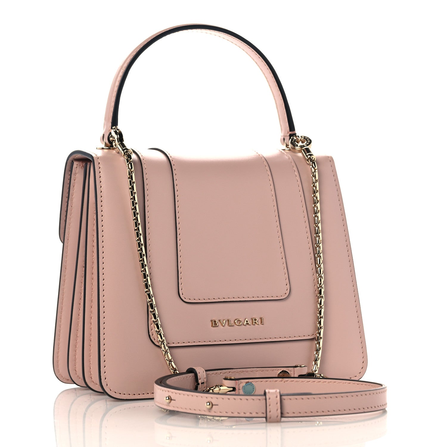 Bulgari Calfskin Serpenti Forever Top Handle Crystal Rose 4 of 11