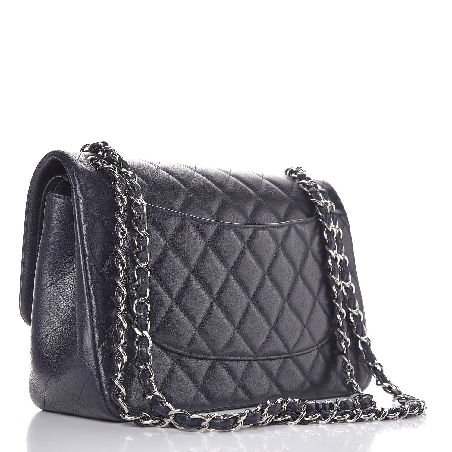 Chanel Caviar Quilted Jumbo Double Flap Dark Purple 3 of 7