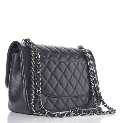 Chanel Caviar Quilted Jumbo Double Flap Dark Purple 3 of 7