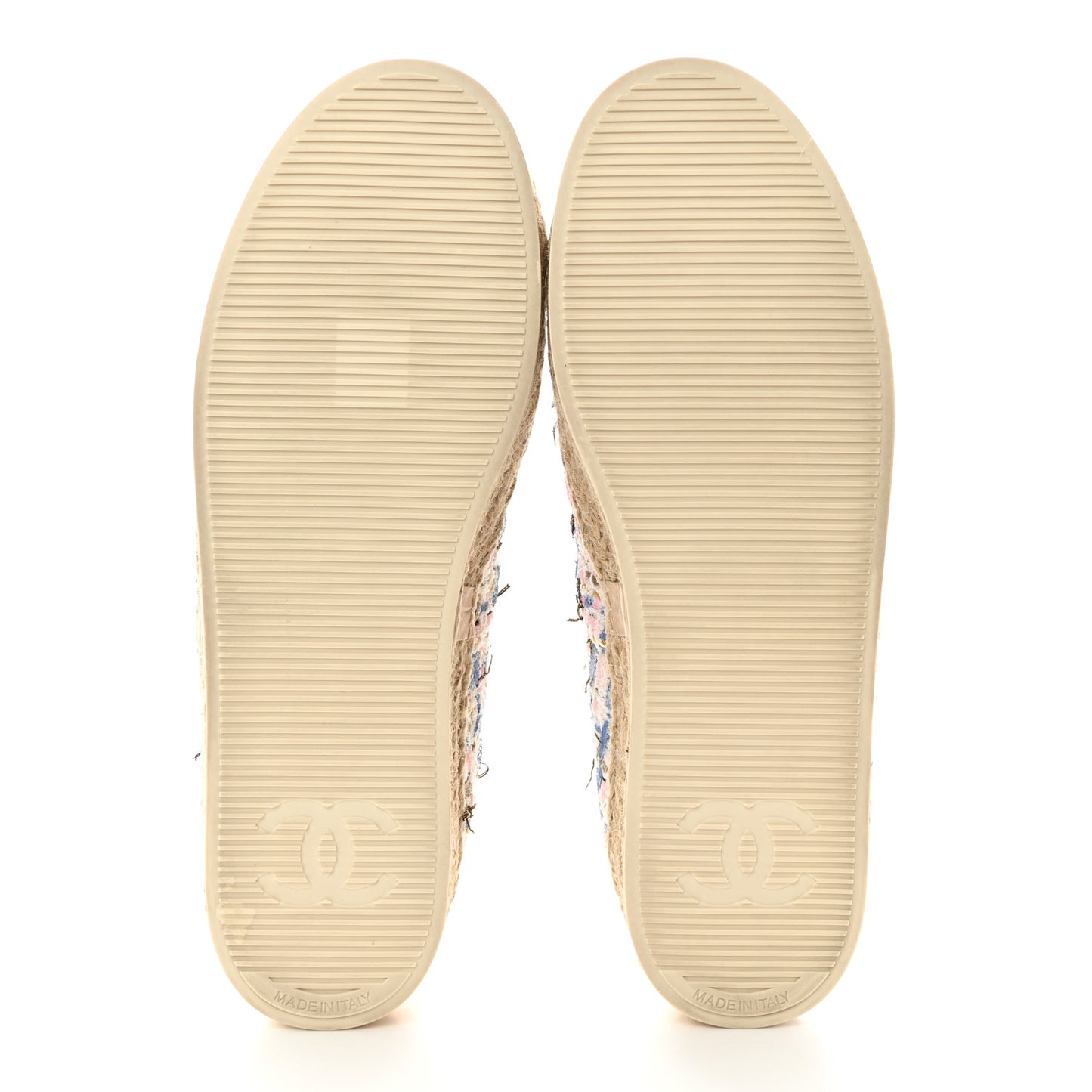 Tweed Laminated Lambskin Lace Up Espadrilles 40 Pink Blue Gold White
