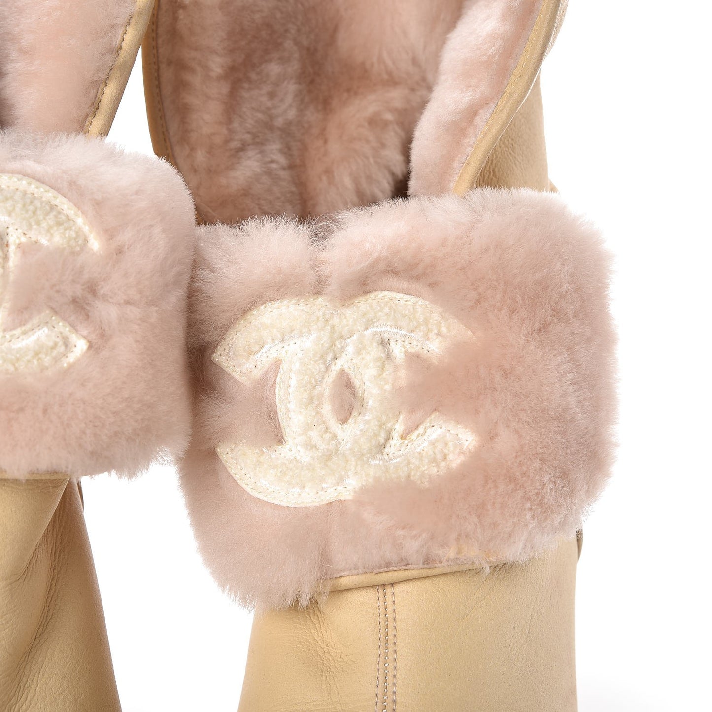 Lambskin Fur Tassel Booties 36.5 Beige