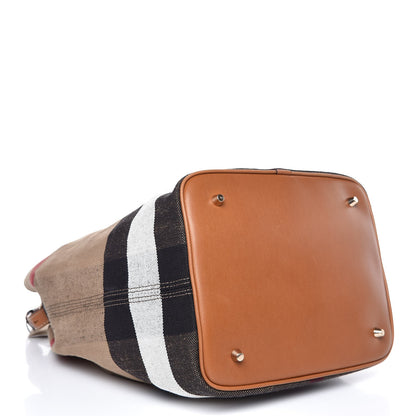 Burberry Canvas Mega Check Medium Ashby Hobo Saddle Brown 4 of 8