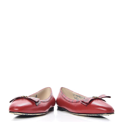 Gucci Malaga Kid Elaphe Yva Ballet Flats 38 Hibiscus Red 10 of 11