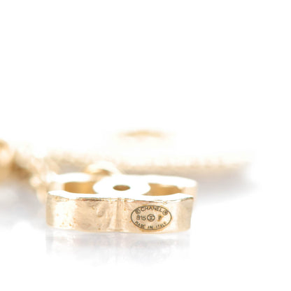 Chanel Medallion Clover CC Drop Earrings LIght Gold 3 of 5