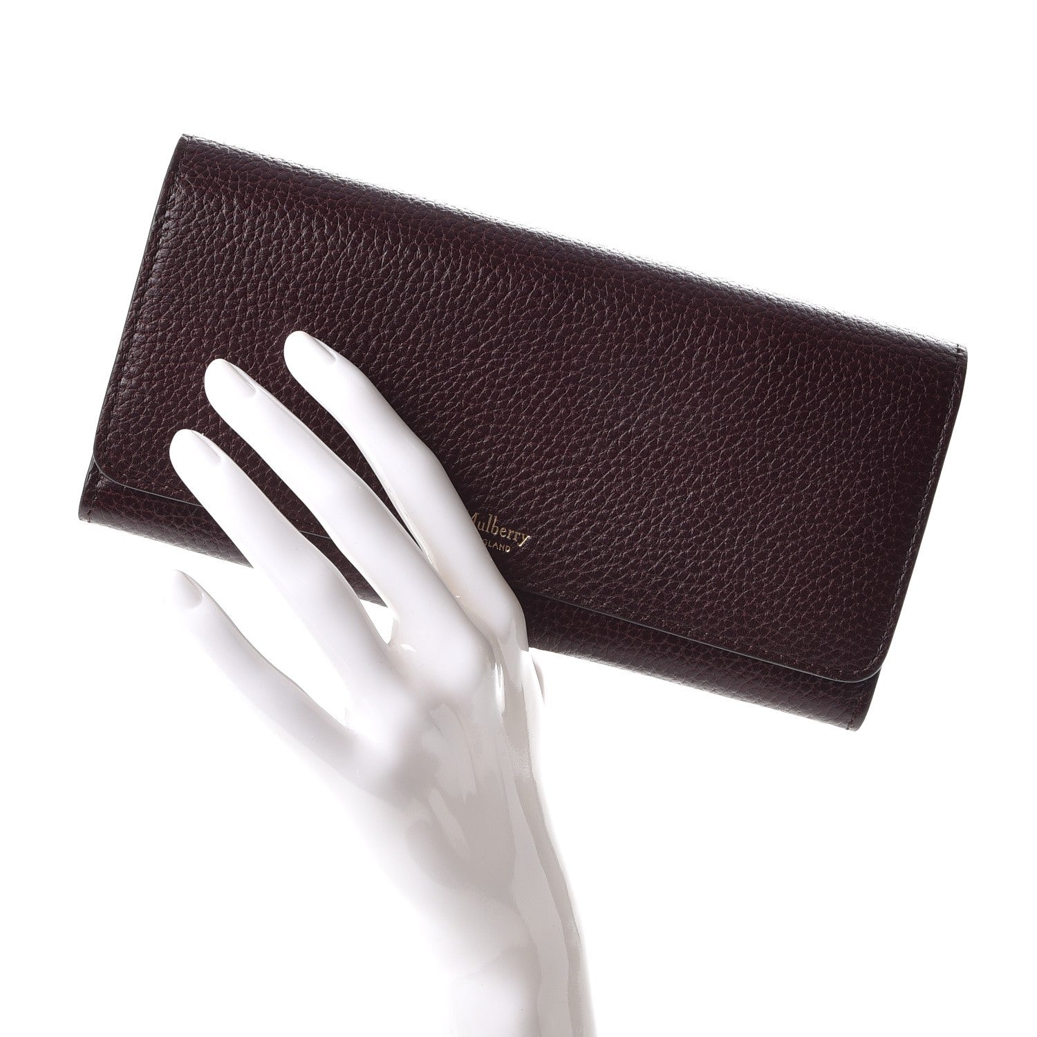 Mulberry Natural Grain Calfskin Continental Wallet Oxblood 2 of 9