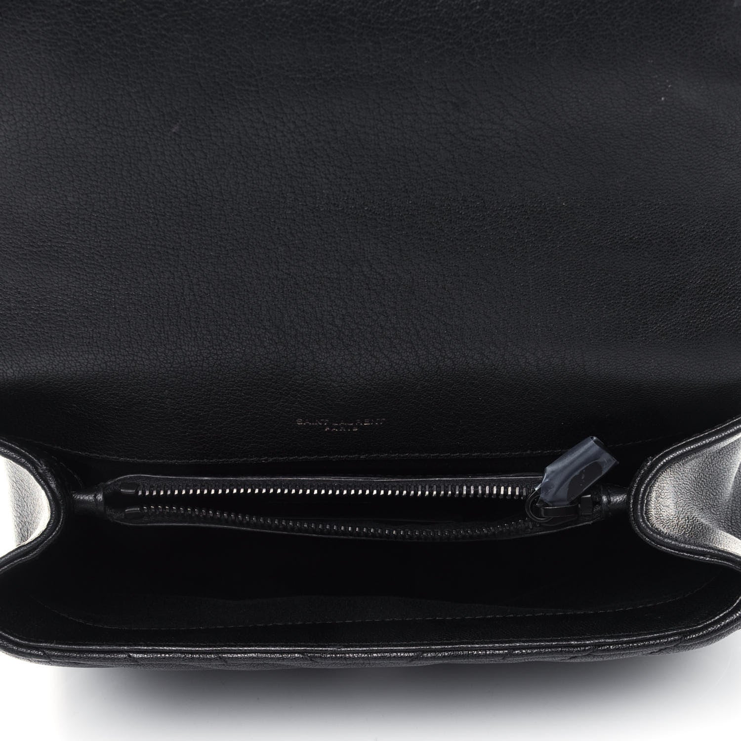 Saint Laurent Sheepskin Matelasse Chevron Monogram Monochrome Medium College Bag Black 4 of 4