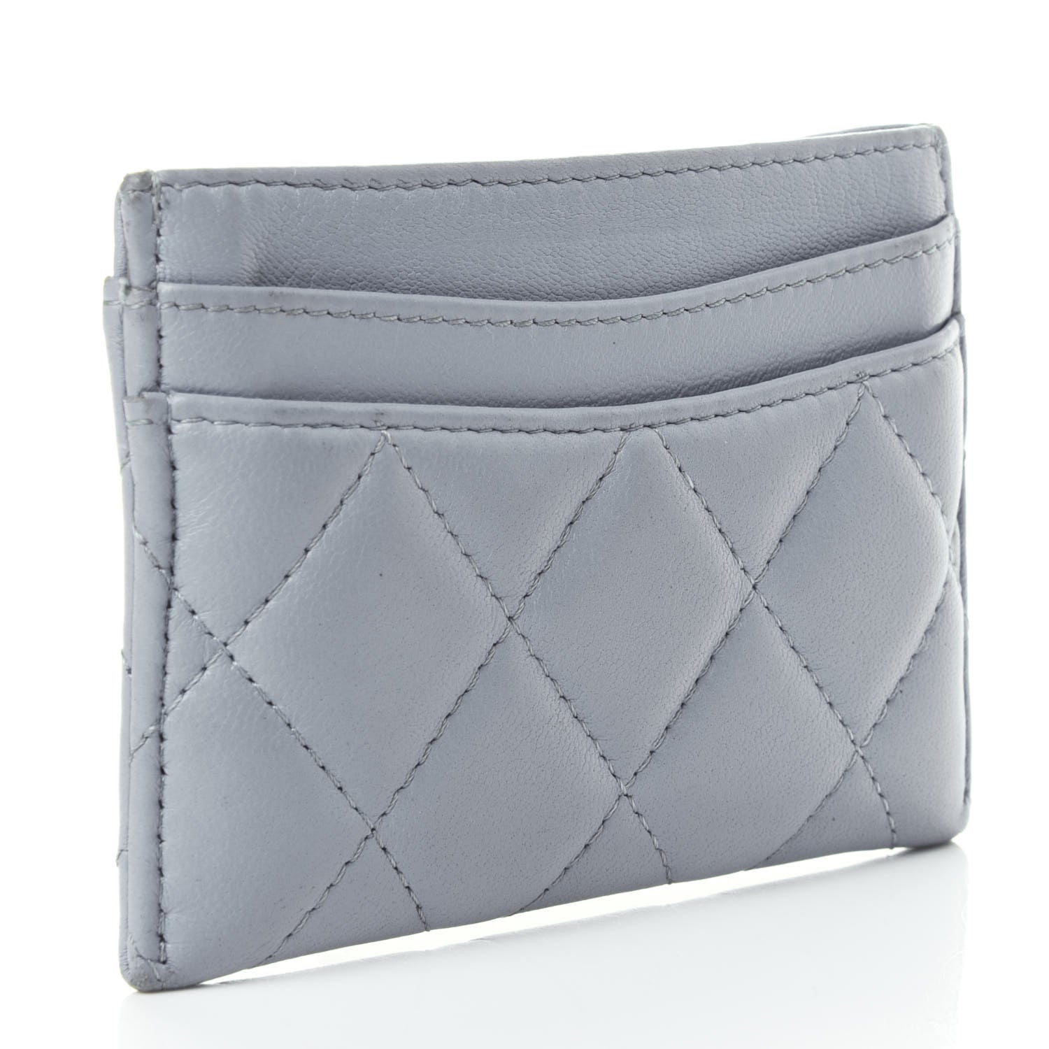 Chanel Lambskin Quilted Card Holder Light Blue 2 of 4