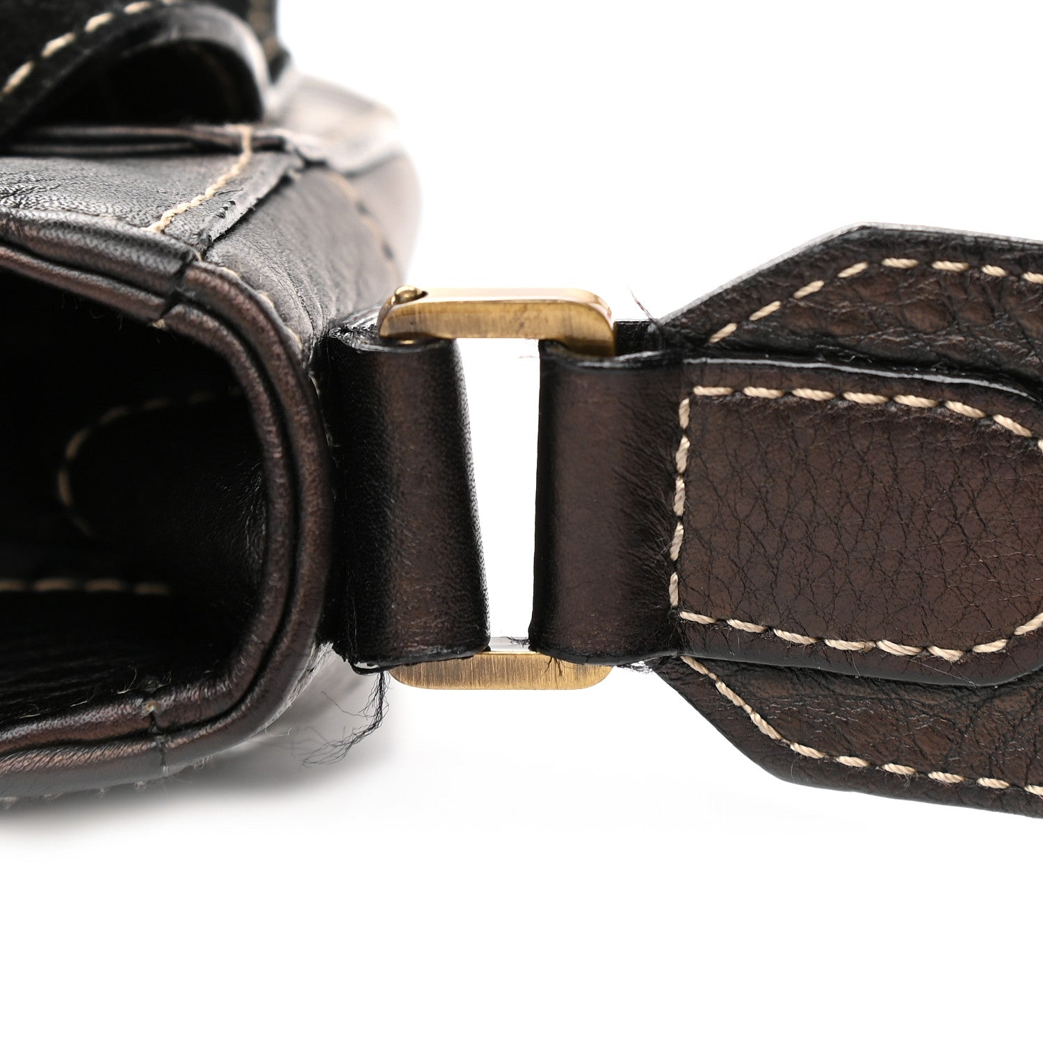 Christian Dior Metallic Calfskin Baudrier Saddle Bag Brown 11 of 13