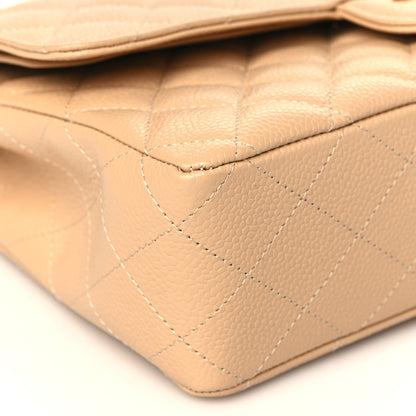 Chanel Caviar Quilted Medium Double Flap Beige 8 of 9