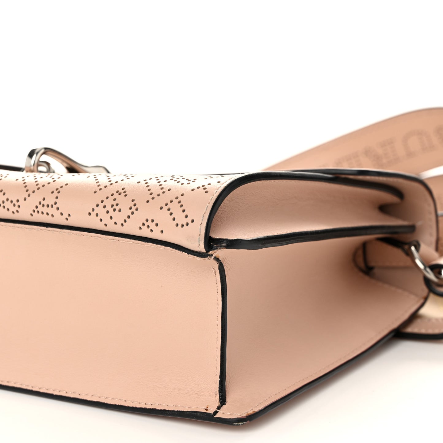 Calfskin Perforated Small Macken Crossbody Bag Pale Fawn Pink