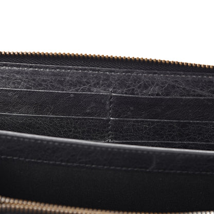 Balenciaga Agneau Classic Hardware Continental Zip Around Wallet Black 10 of 14