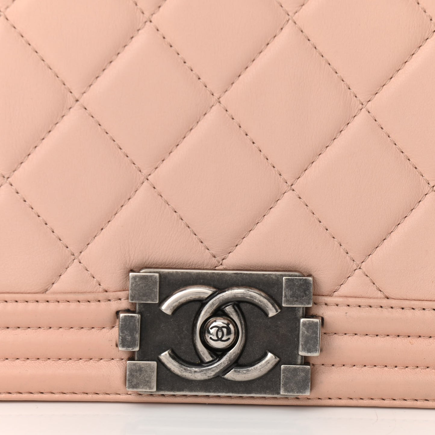 Calfskin Quilted New Medium Boy Flap Light Pink