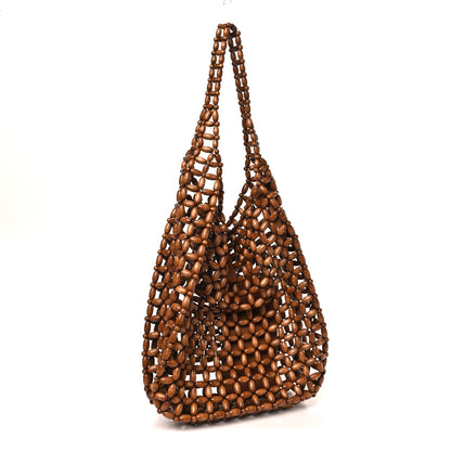 Saint Laurent Wood Bead Large Le 5 A 7 Soft Hobo Light Wood 4 of 10