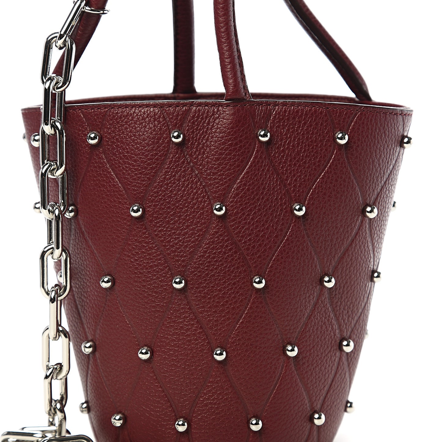 Pebbled Calfskin Mini Roxy Bucket Bag Burgundy