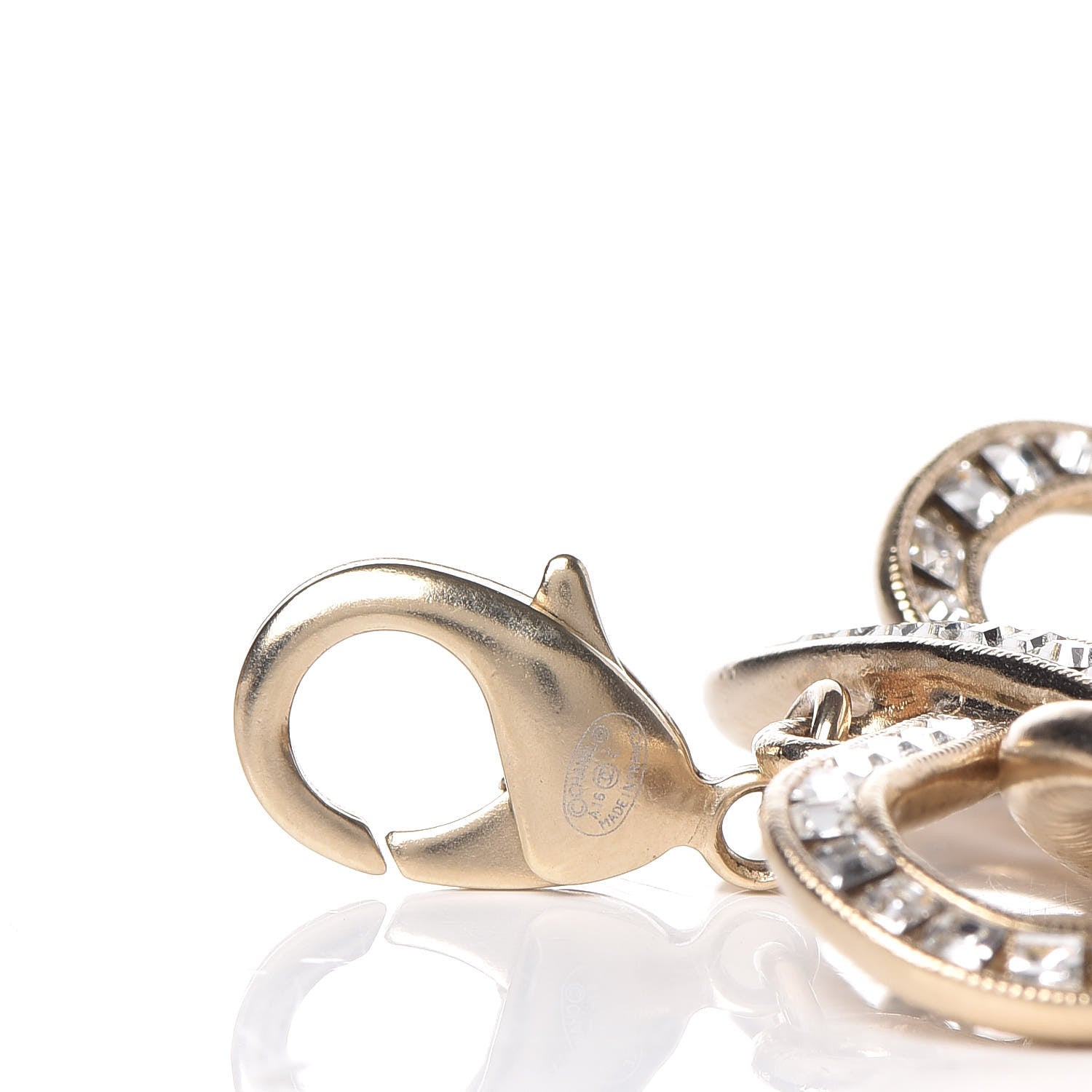 Chanel Baguette Crystal Twisted Knots CC Bracelet Gold 4 of 5