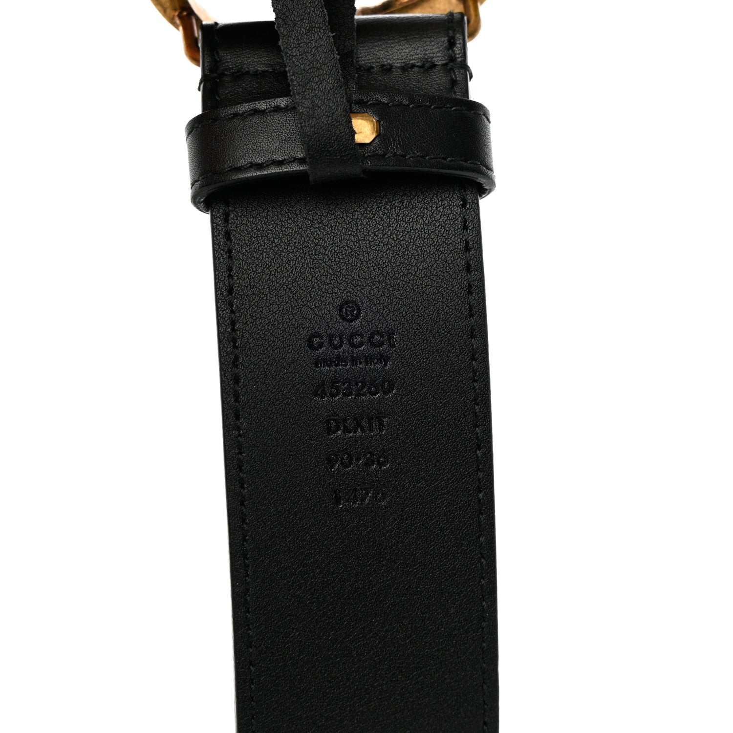 Gucci Moon Calfskin Pearl Double G 40mm Belt 90 36 Black Cream 7 of 8