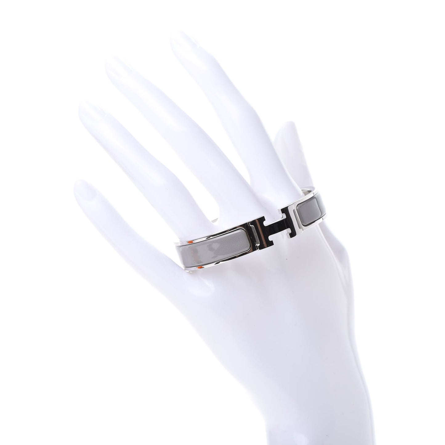 Enamel Narrow Clic Clac H Bracelet PM Gris Macadam