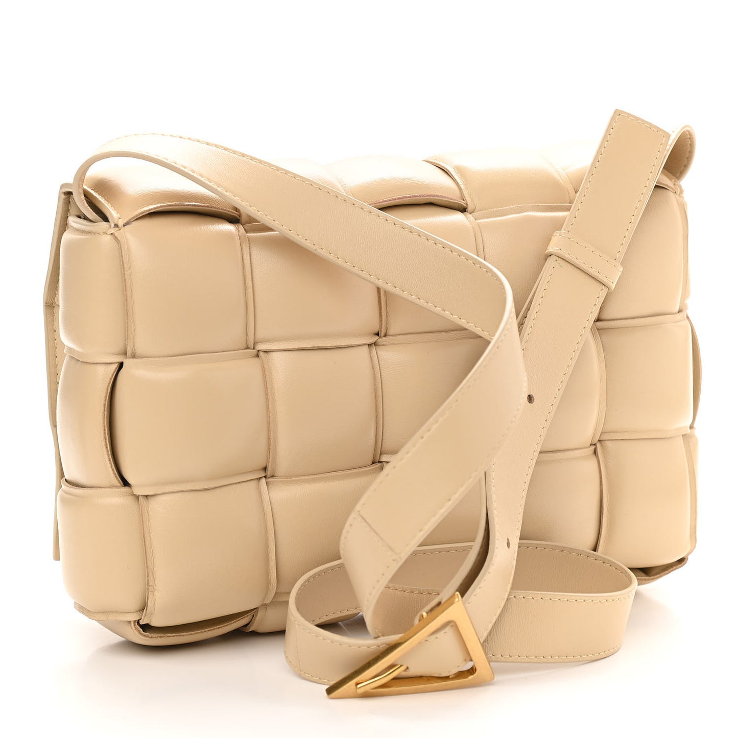 Nappa Maxi Intreccio Padded Cassette Crossbody Bag Porridge