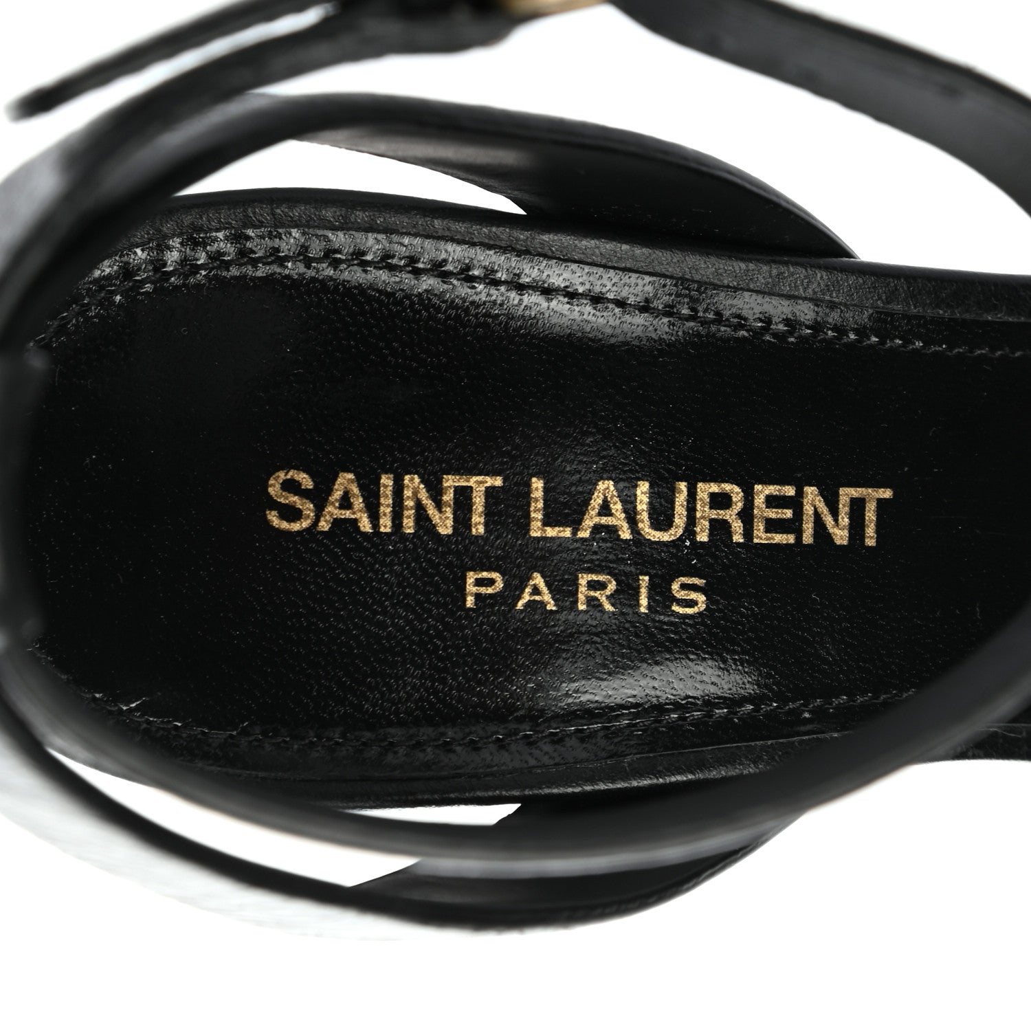Saint Laurent Calfskin Oak Sandals 36 Black 7 of 8