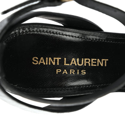 Saint Laurent Calfskin Oak Sandals 36 Black 7 of 8