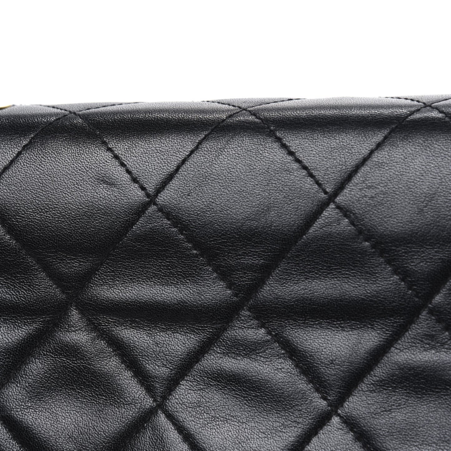 Lambskin Quilted XL Jumbo Single Flap Black