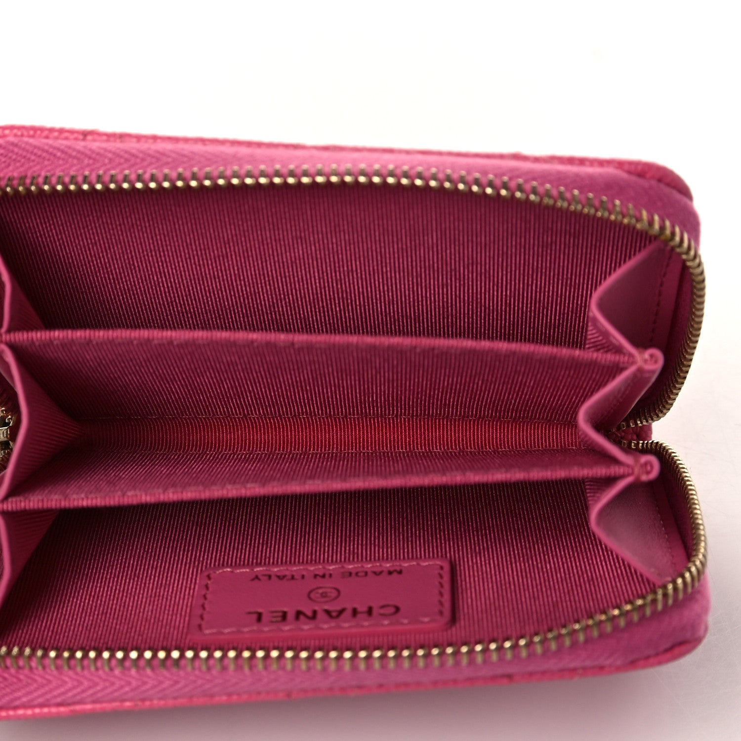 Chanel Caviar Quilted Zip Coin Purse Dark Pink 5 of 8