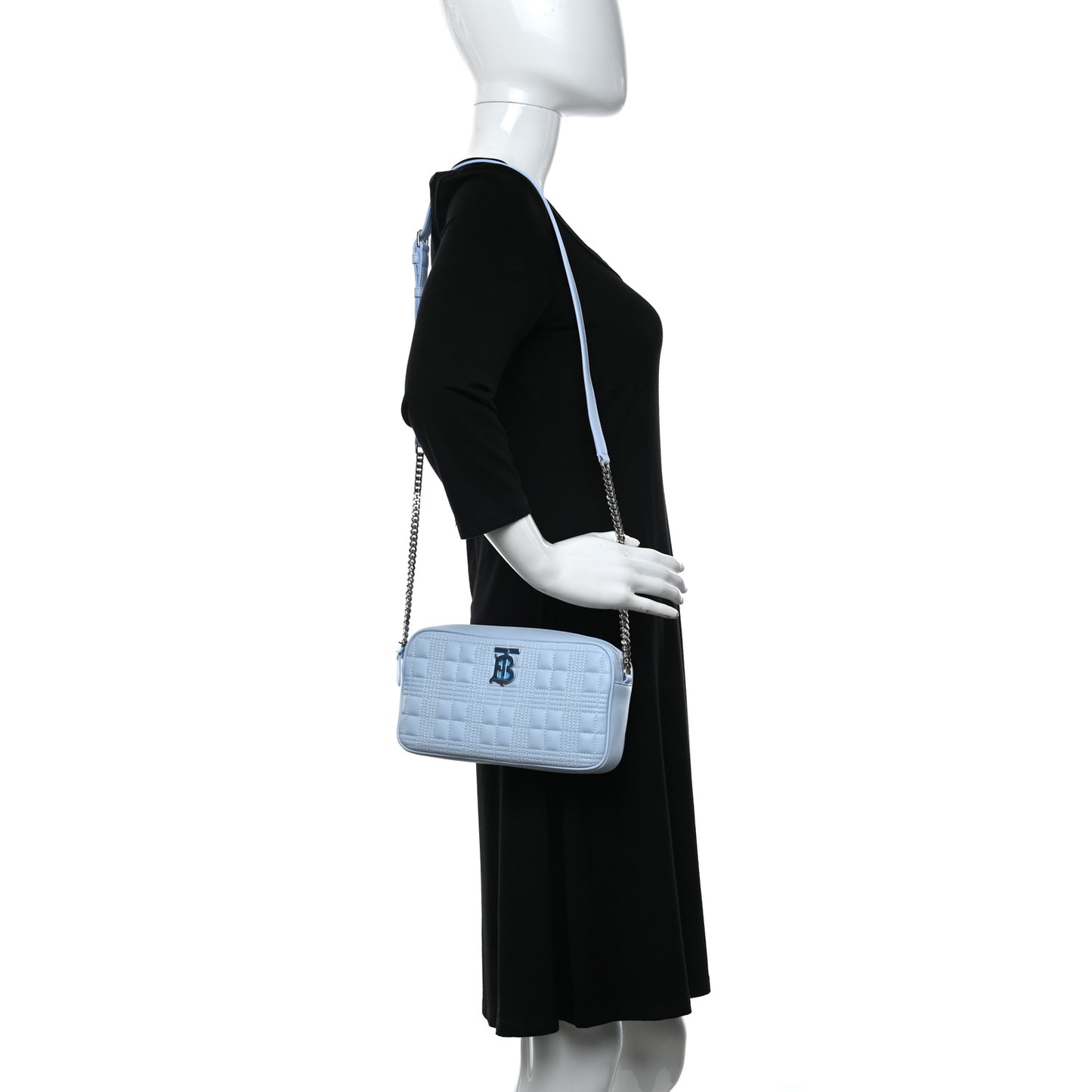 Lambskin Quilted Camera Bag Pale Blue
