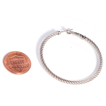 David Yurman Sterling Silver Cable Classics Extra Large Hoop Earrings 2 of 6