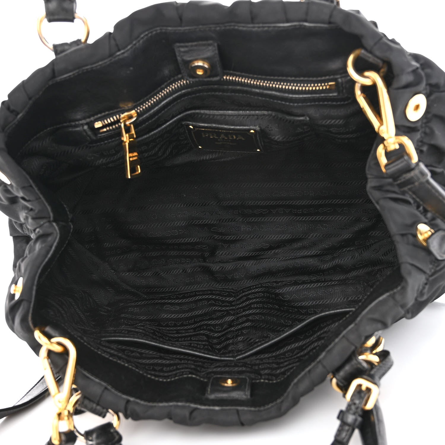 Prada Tessuto Nylon Gaufre Tote Black 5 of 12