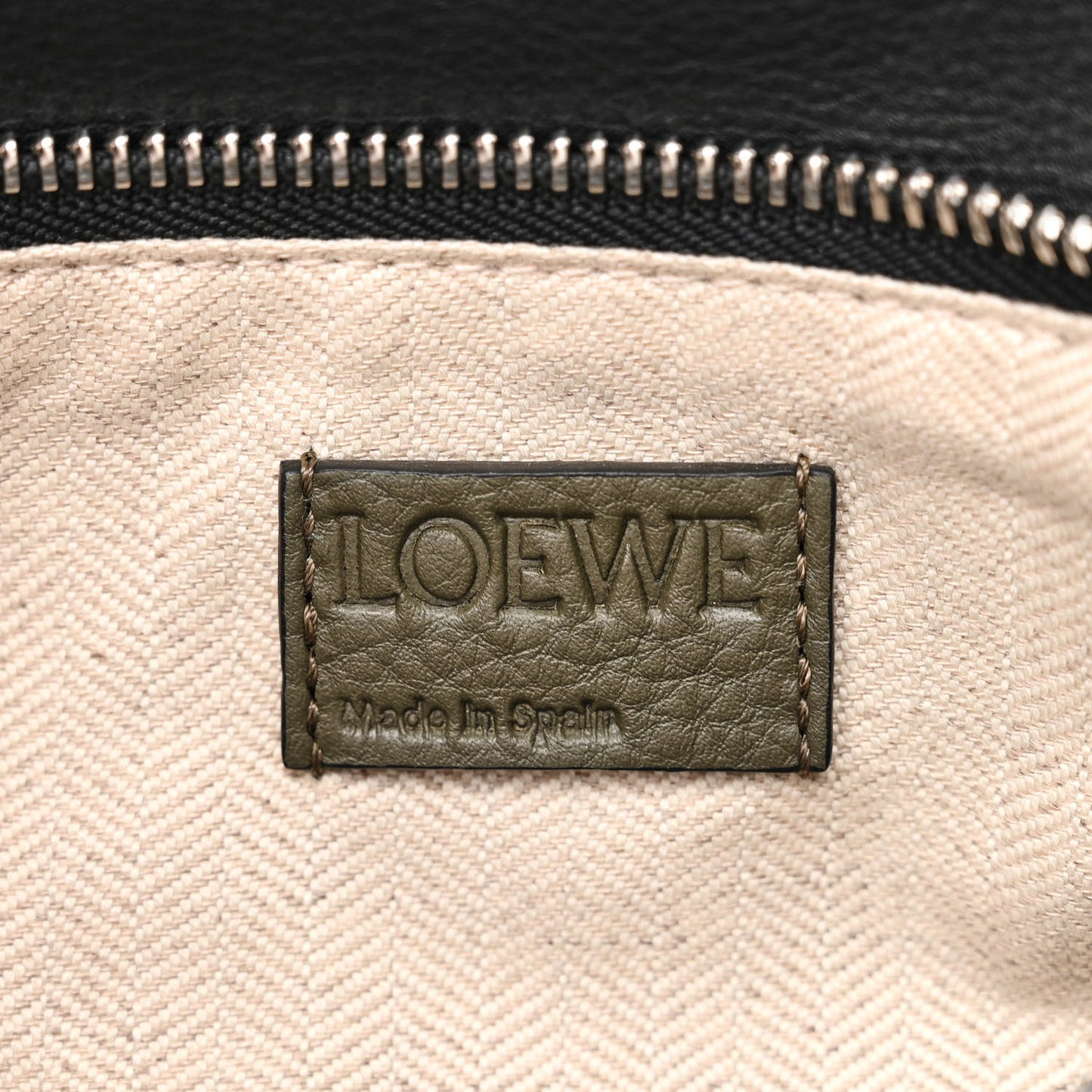 Calfskin Small Puzzle Bag Khaki Green Soft White