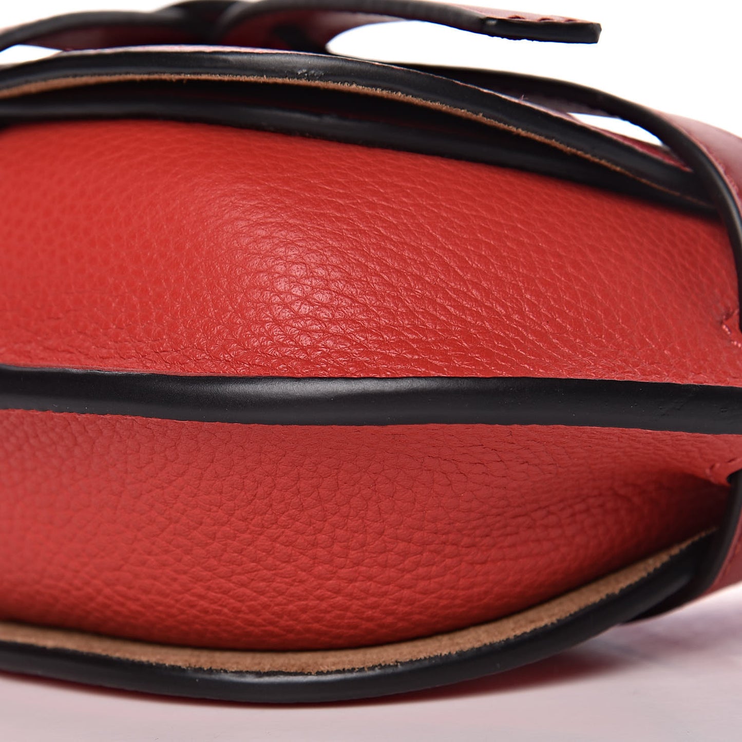 Grained Calfskin Mini Gate Crossbody Bag Scarlet Burnt Red