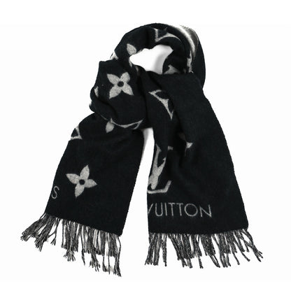 Louis Vuitton Cashmere Monogram Reykjavik Scarf Black 2 of 6