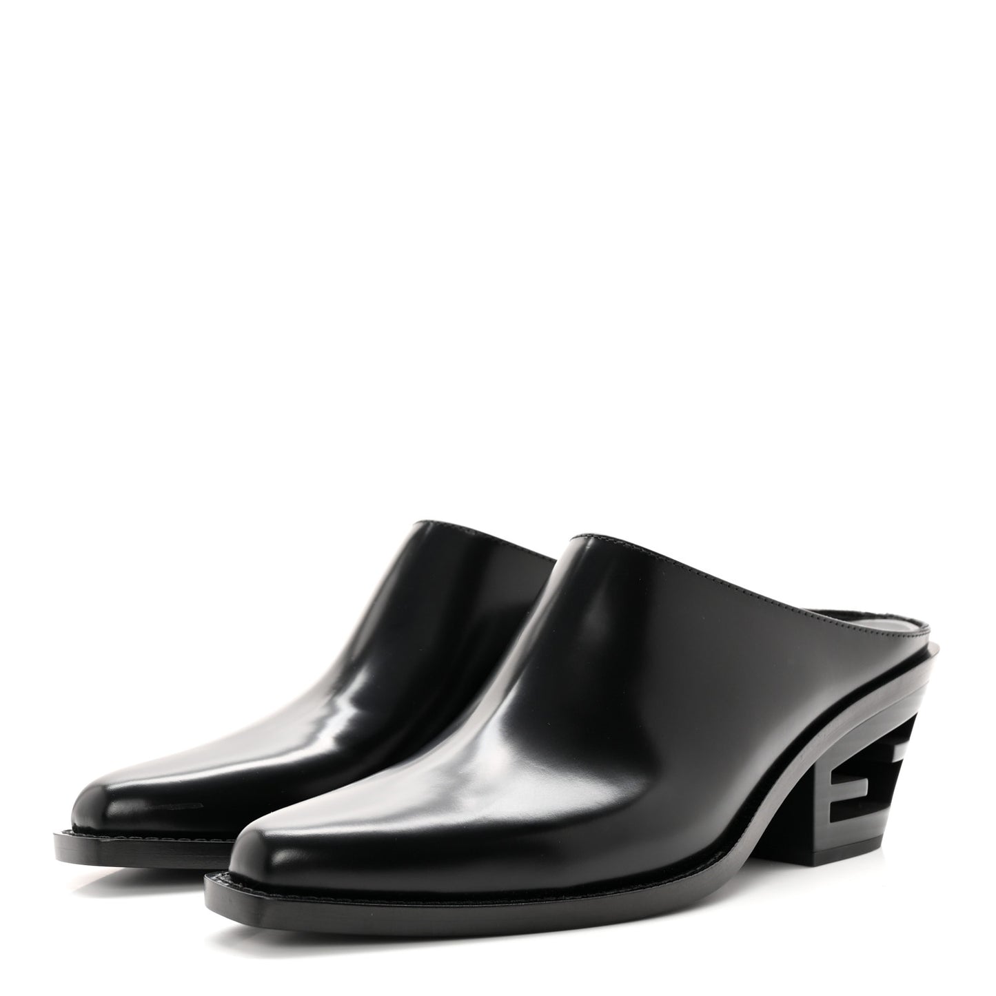 Vitello Abrasivato FF Cut Mules 38 Black