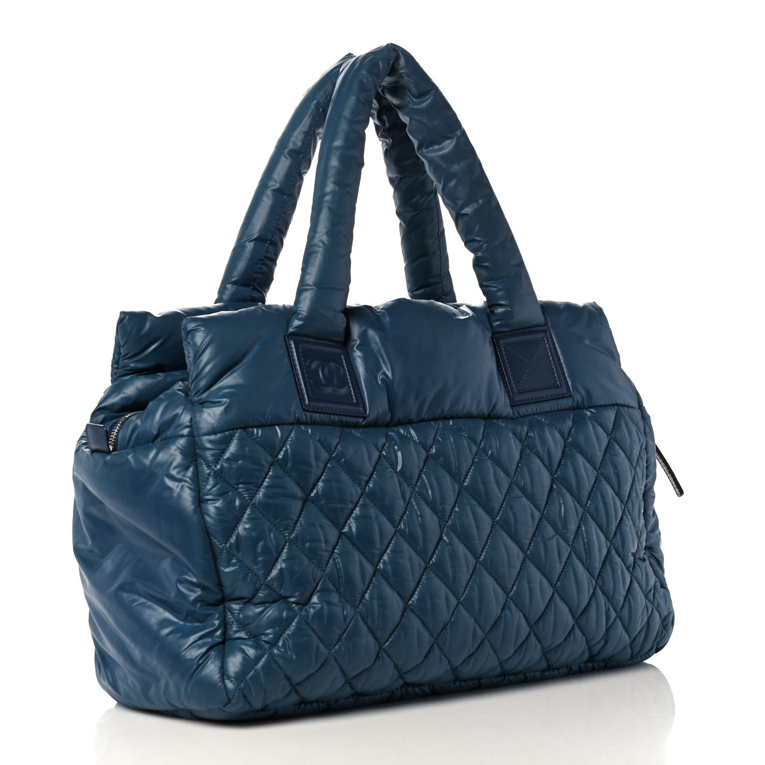 Chanel Nylon Quilted Large Coco Cocoon Reversible Tote Blue 4 of 19